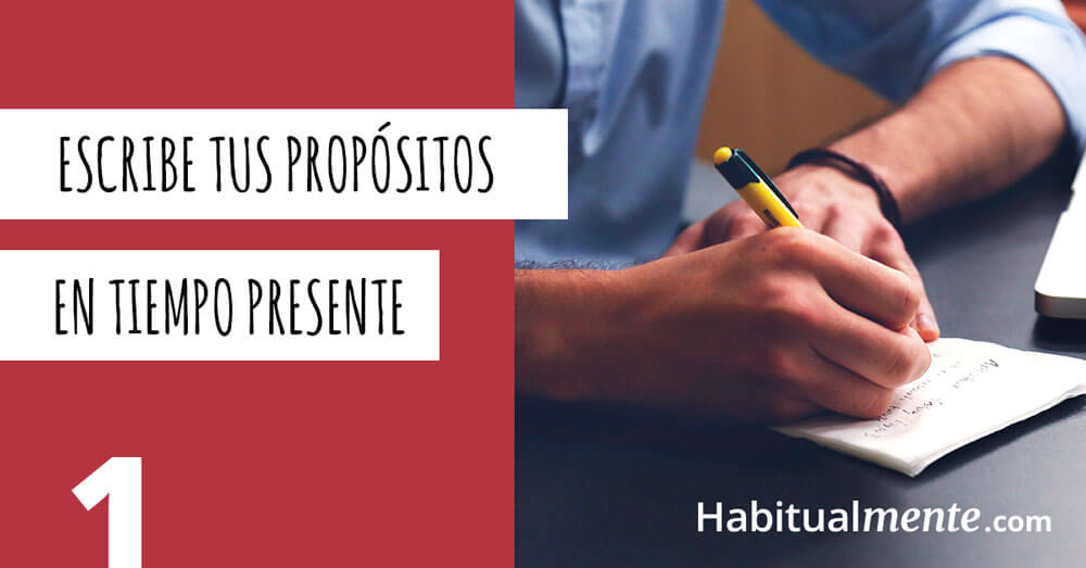 escribe tus propositos en tiempo presente