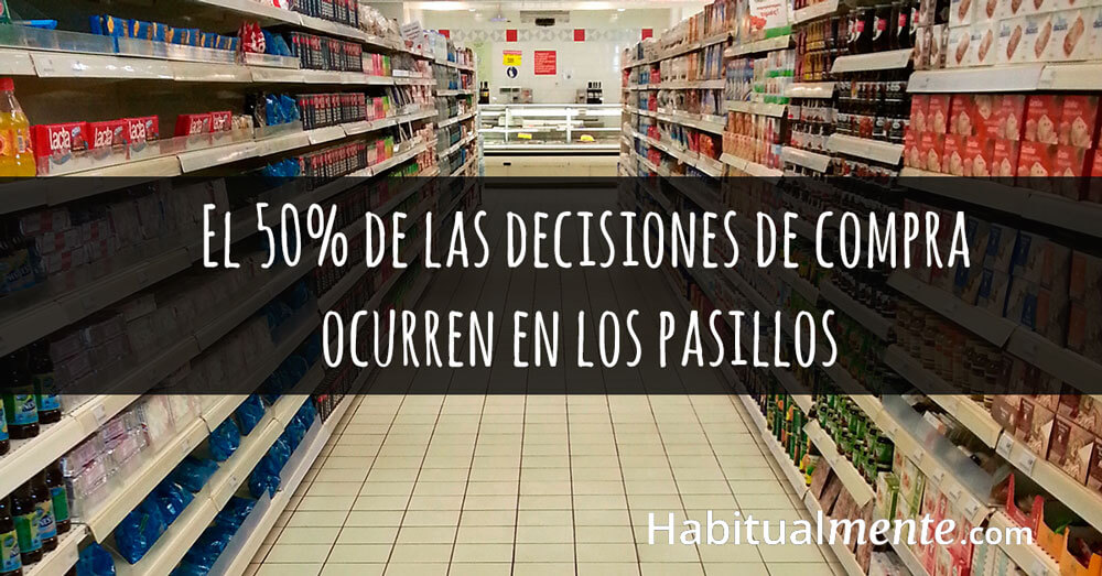 el 50 porciento de las decisiones de compra es en los pasillos