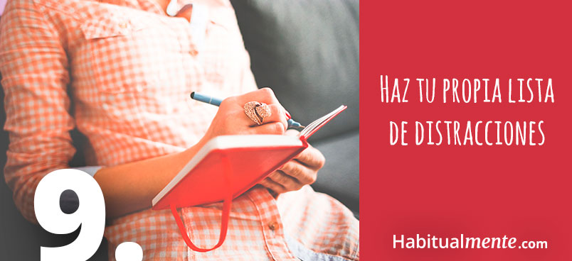 haz tu propia lista de distracciones